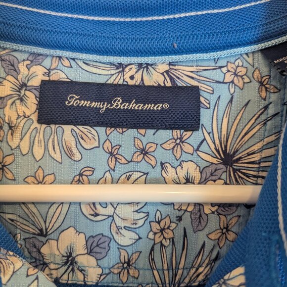 Tommy Bahama Polo Short Sleeve Shirt Blue-"Hard to Find Pattern"-Men's Size Lg - Picture 3 of 6